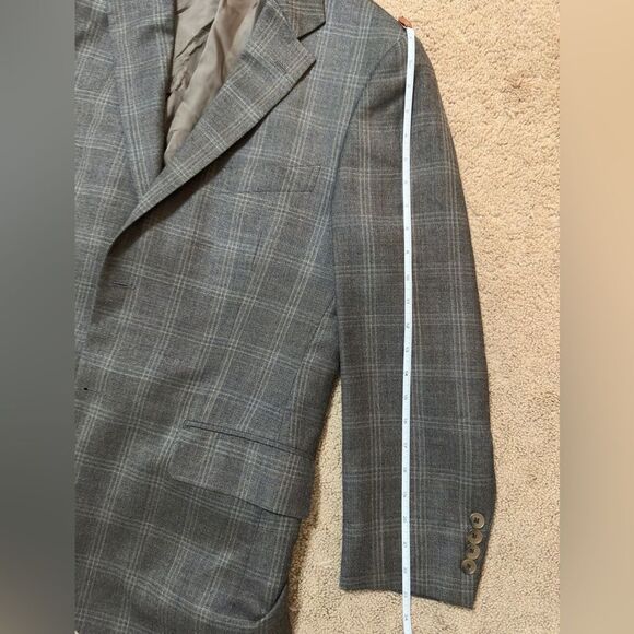 Nordstrom Brown/Gray Silk/Wool Jacket Lightweight - Picture 5 of 7